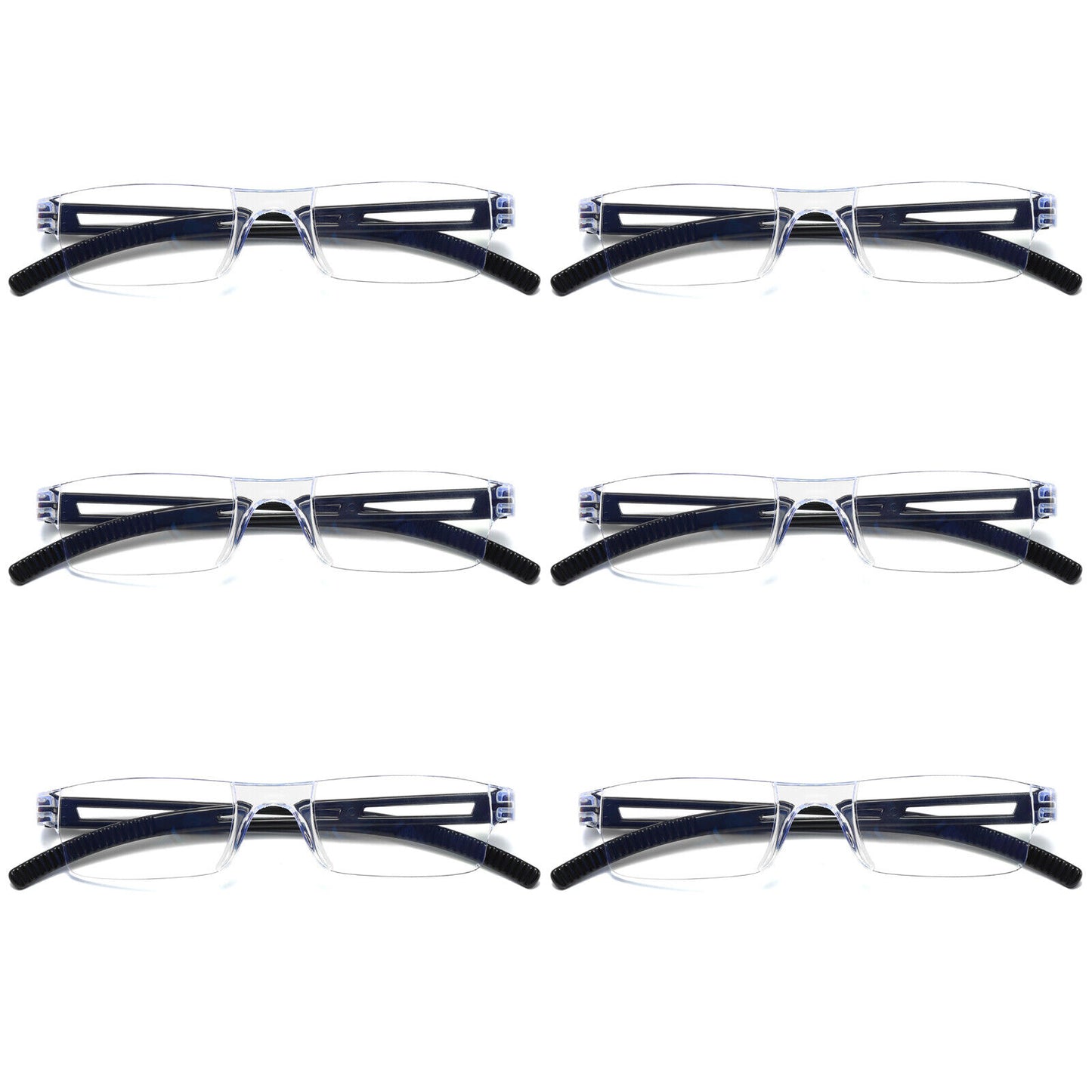 6PK Men Women Blue Light Blocking Reading Glasses Rimless Unisex Computer Reader