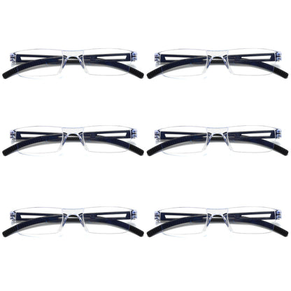 6PK Men Women Blue Light Blocking Reading Glasses Rimless Unisex Computer Reader