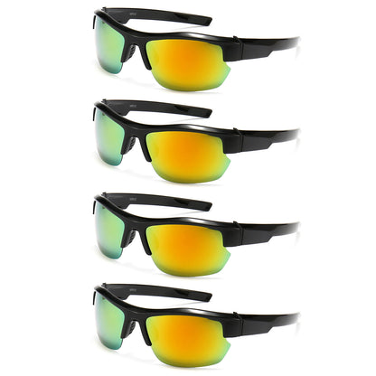 4PK Men Sport Sunglasses Polarized Eyewear Glasses for Cycling Driving Fishing