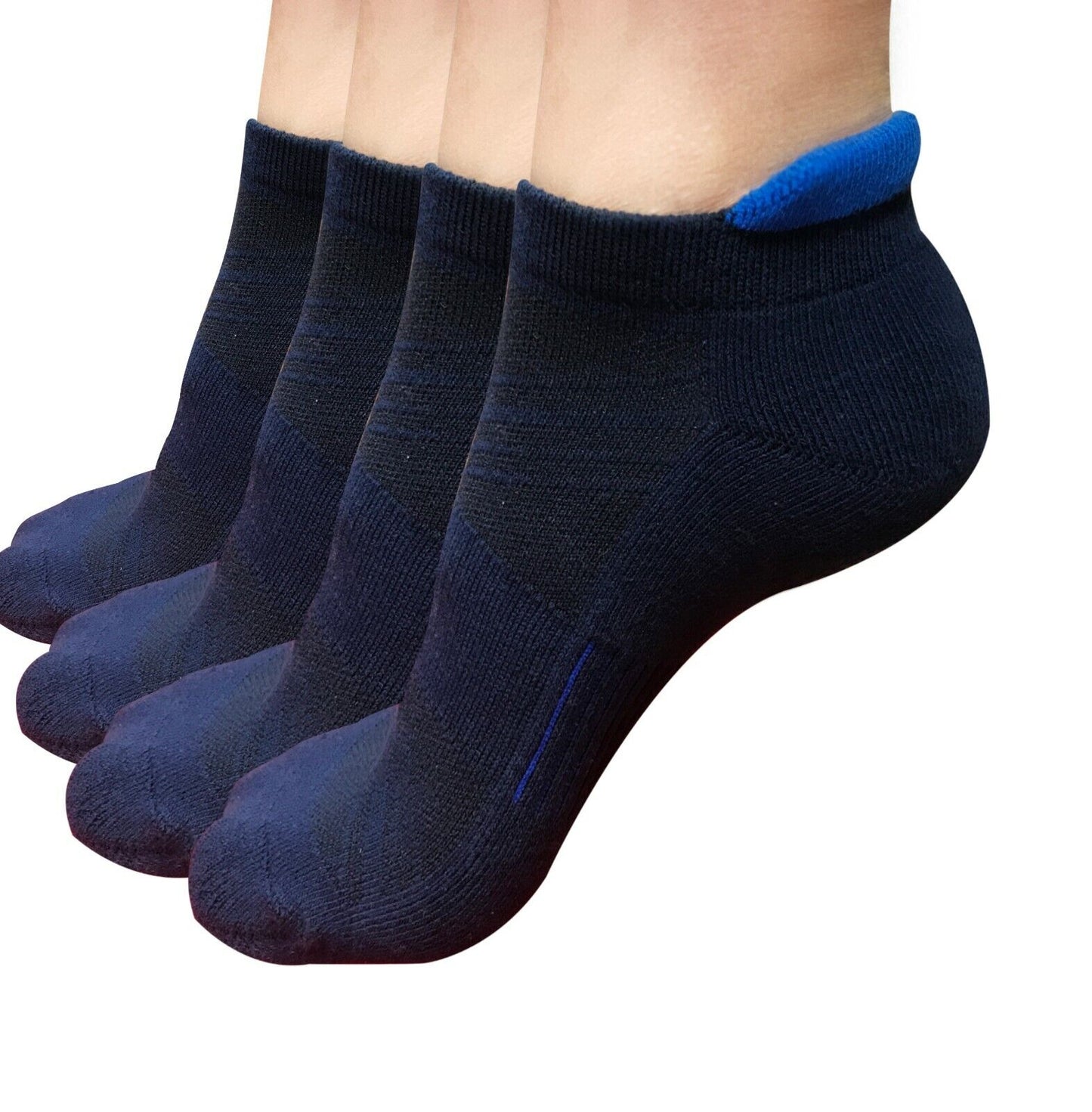 Lot 1-12 Mens Low Cut Ankle Cotton Athletic Cushion Sport Running Socks Blue 12