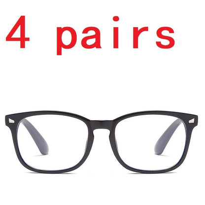 4 Pair Women Ladies Mens Unisex Round Frame Reading Glasses Blue Light Blocking