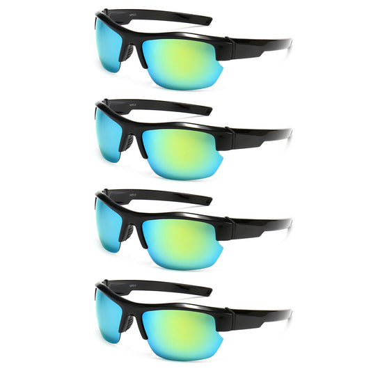 4PK Men Sport Sunglasses Polarized Eyewear Glasses for Cycling Driving Fishing