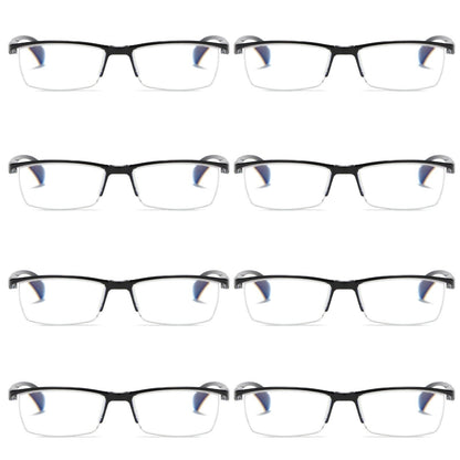 8 PK Mens Half Frame Spring Hinge Reading Glasses Blue Light Blocking Readers