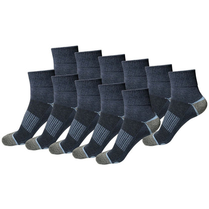 11 Pair Mens Mid Cut Ankle Quarter Athletic Casual Sport Cotton Socks Size 6-12