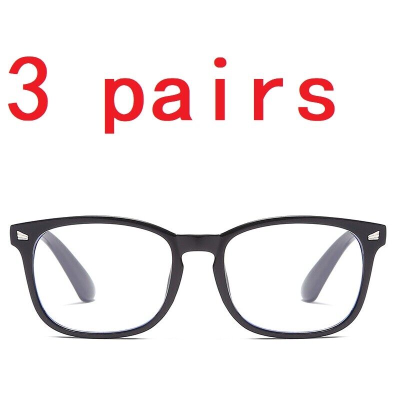 3 Pair Women Ladies Mens Unisex Round Frame Reading Glasses Blue Light Blocking