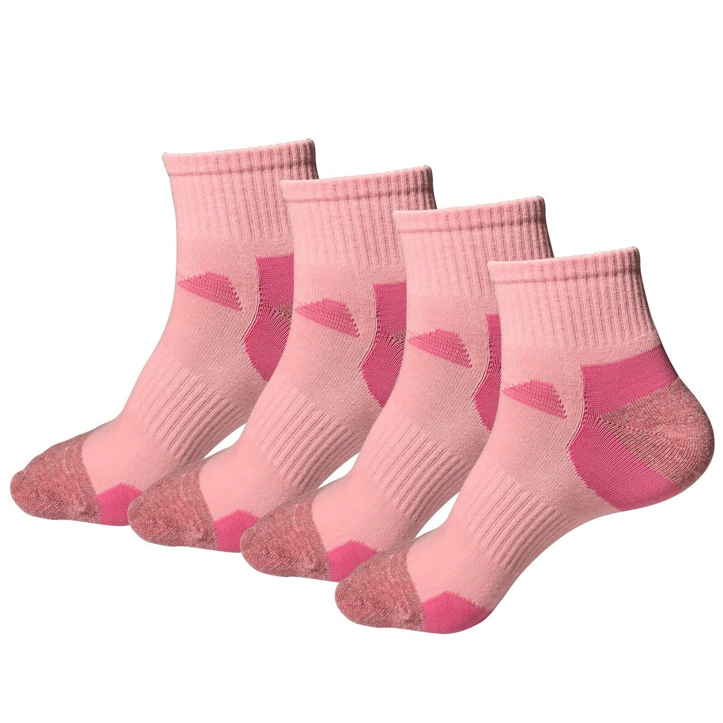 4 Pair Womens Mid Cut Ankle Quarter Athletic Casual Sport Cotton Socks Size 5-10