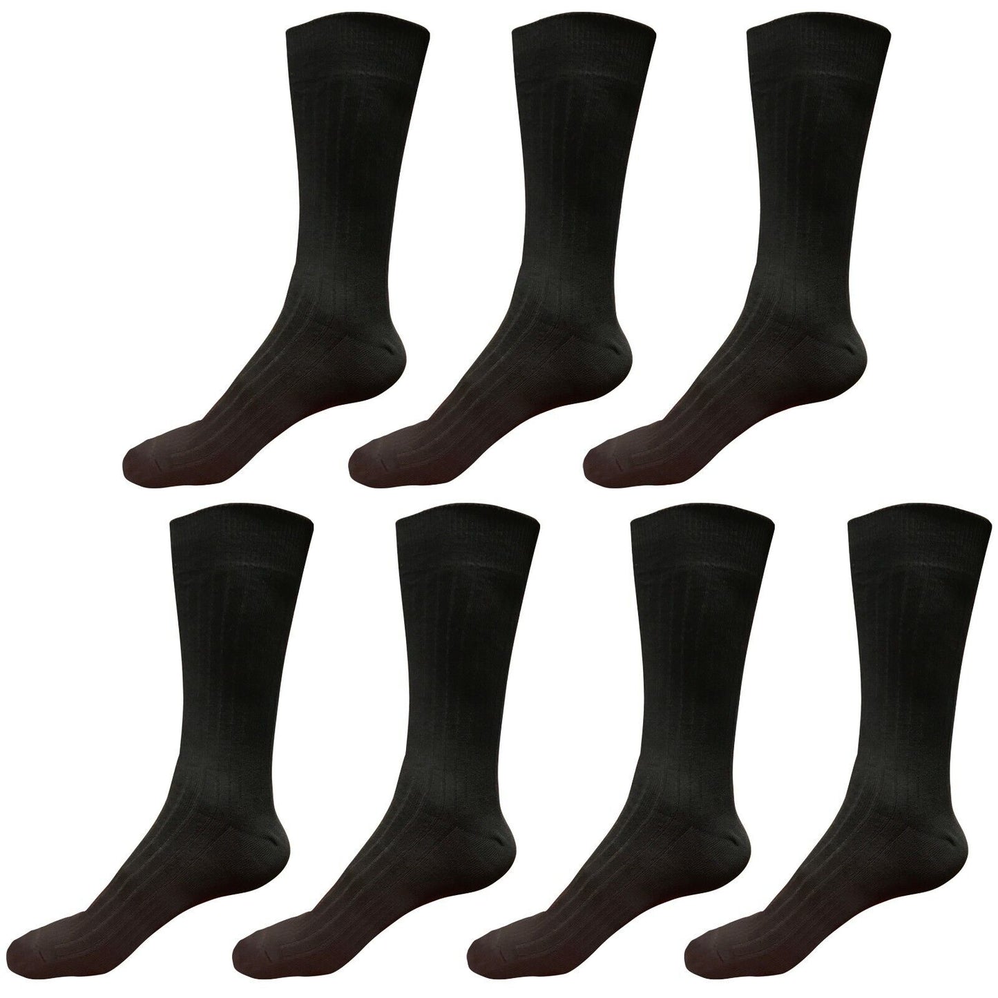 7pair Mens Comfortable Cotton Casual Classic Crew Dress Socks Middle Calf 9-13