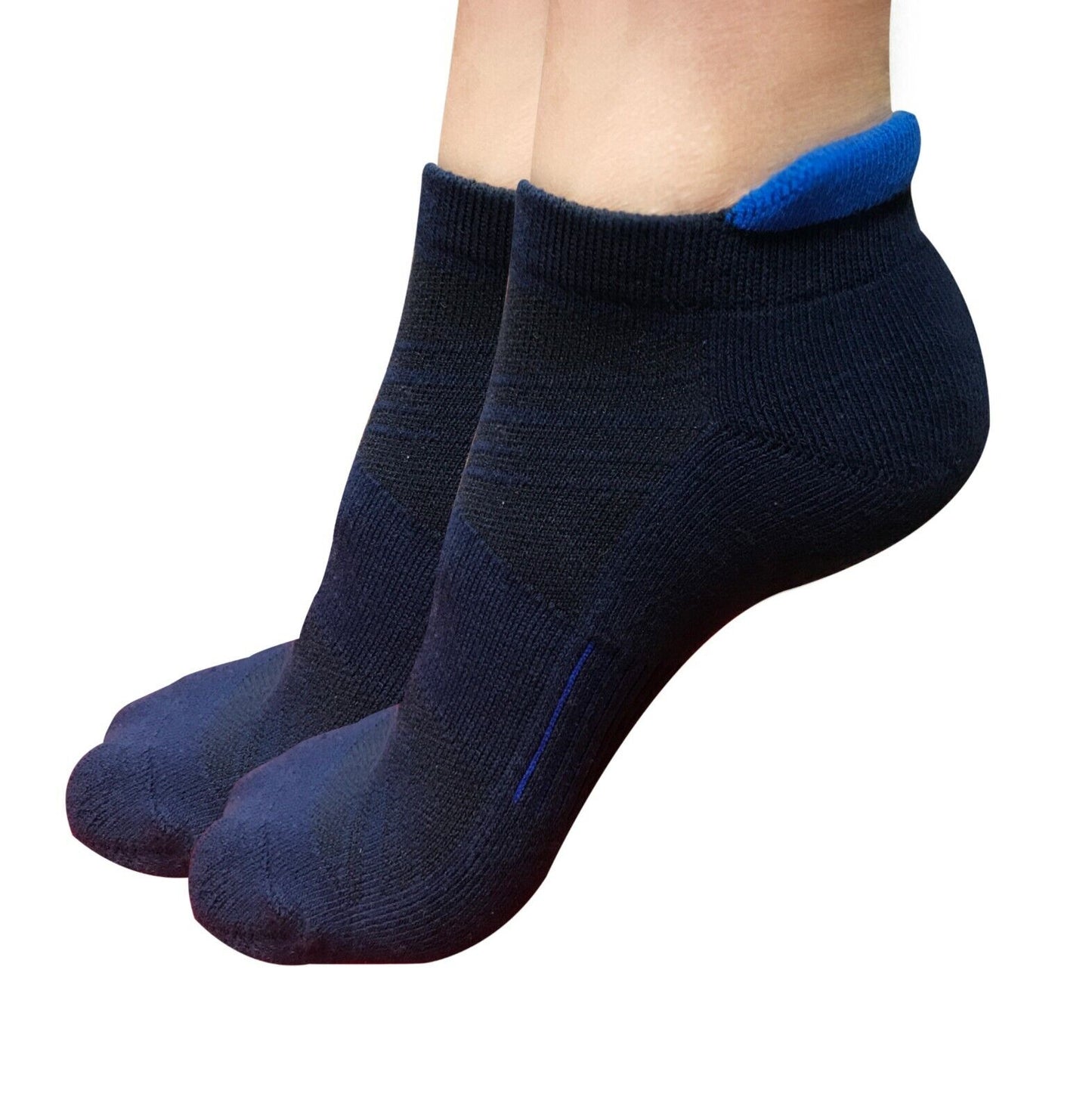 Lot 1-12 Mens Low Cut Ankle Cotton Athletic Cushion Sport Running Socks Blue 12