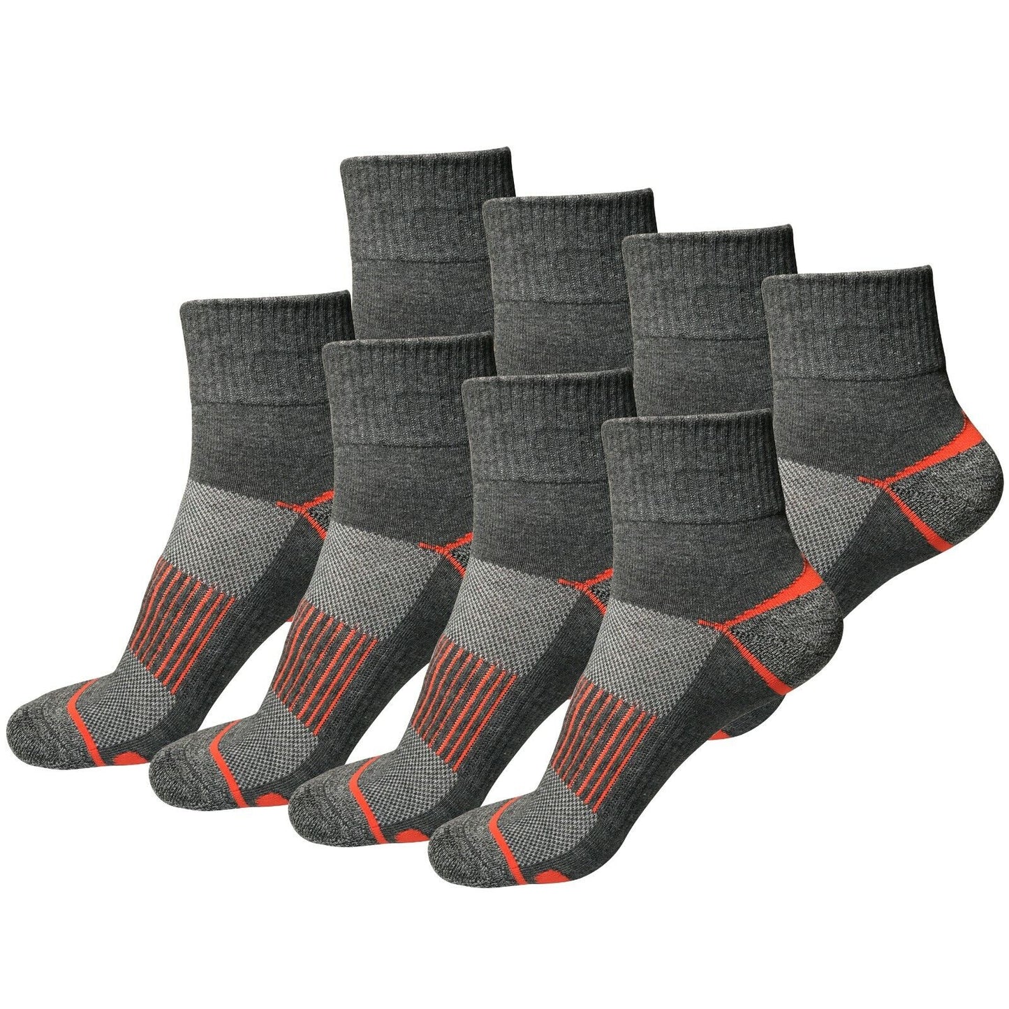 8 Pair Mens Mid Cut Ankle Quarter Athletic Casual Sport Cotton Socks Size 6-12