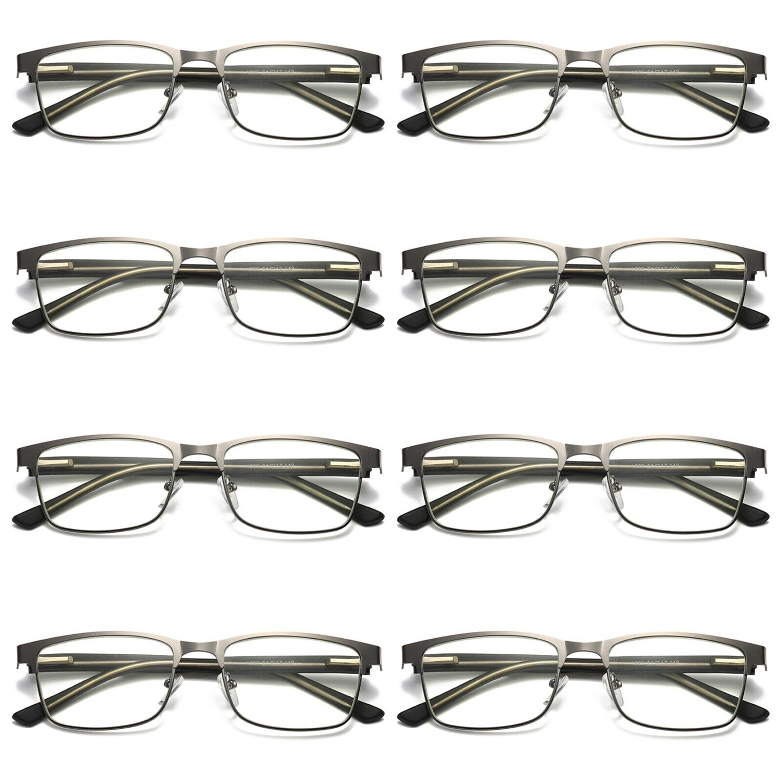 Frame Spring Hindge 8 PK Mens Metal Frame Spring Hinge Blue Light Blocking Reading Glasses ...