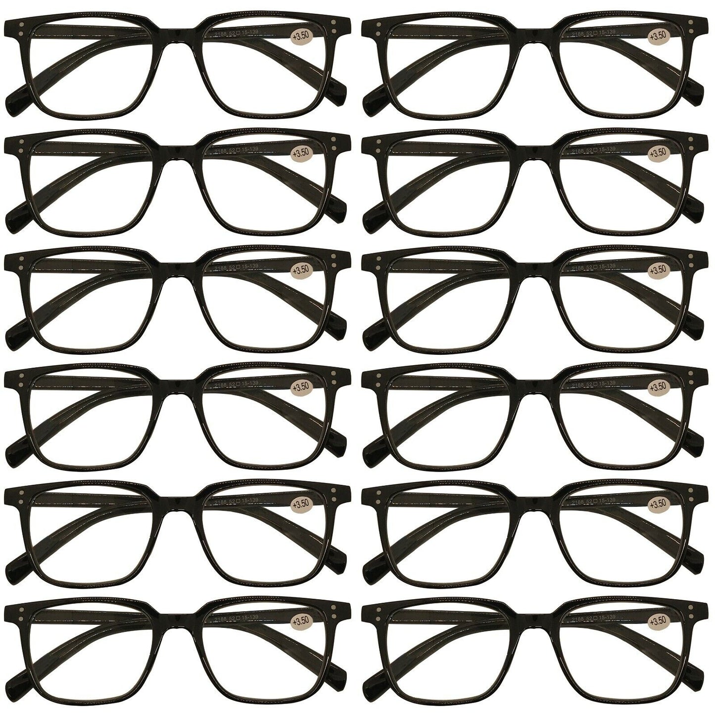 12 Pack Men Women Unisex Oval Frame Reading Glasses Blue Light Blocking Readers