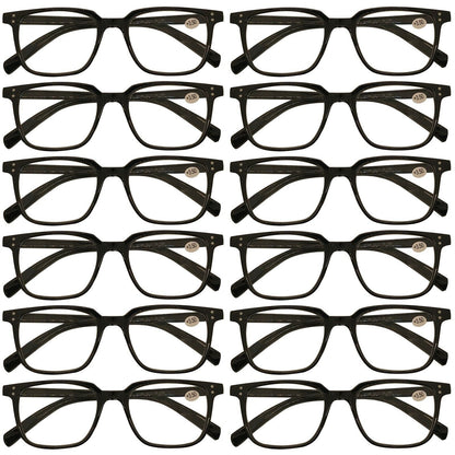 12 Pack Men Women Unisex Oval Frame Reading Glasses Blue Light Blocking Readers