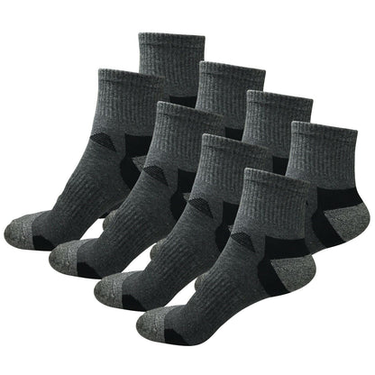 8 Pairs Mens Mid Cut Ankle Quarter Athletic Casual Sport Cotton Socks Size 6-12