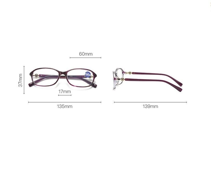 2 Packs Womens Oval Frame Reading Glasses Blue Light Blocking Computer Readers