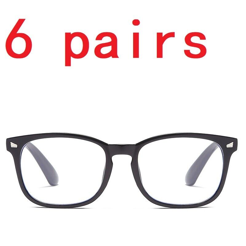 6 Pair Women Ladies Mens Unisex Round Frame Reading Glasses Blue Light Blocking