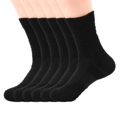 Lot 1-12 Mens Cotton Athletic Sport Casual Work Crew Socks Black Size 9-11 6-12