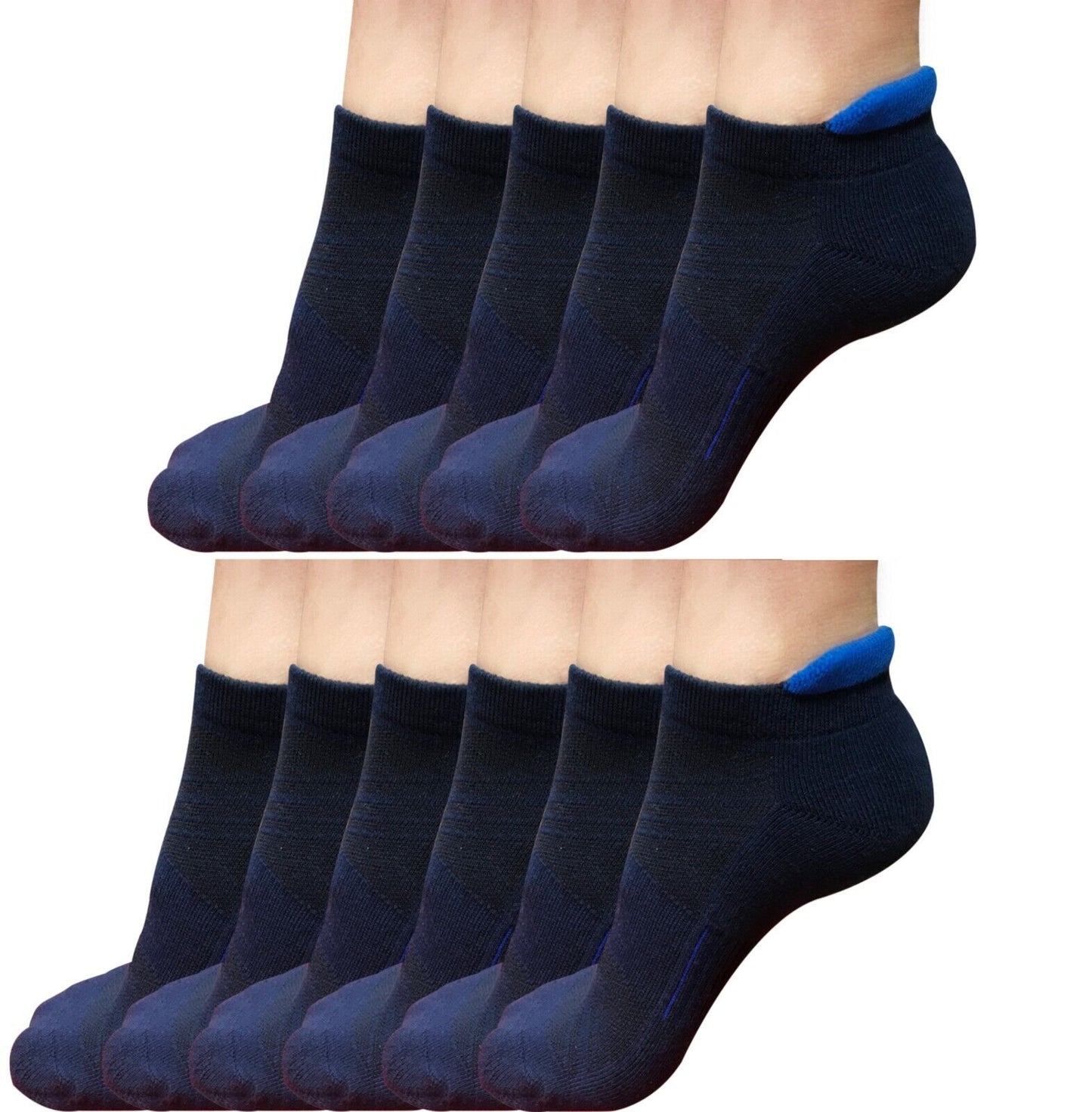 11 pair Mens Low Cut Ankle Cotton Athletic Cushion Sport Running Socks Size 6-12