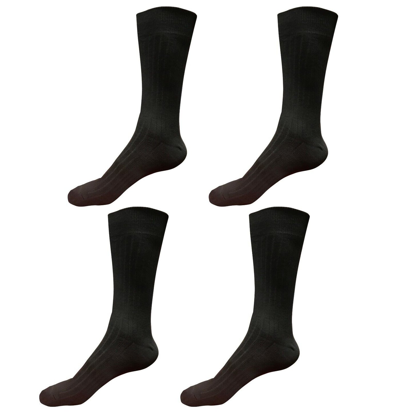 4pair Mens Comfortable Cotton Casual Classic Crew Dress Socks Over the Calf 9-13