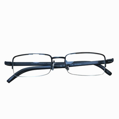 1 Pair Mens Metal Frame Rectangle Half Frame Reading Glasses Classic Readers