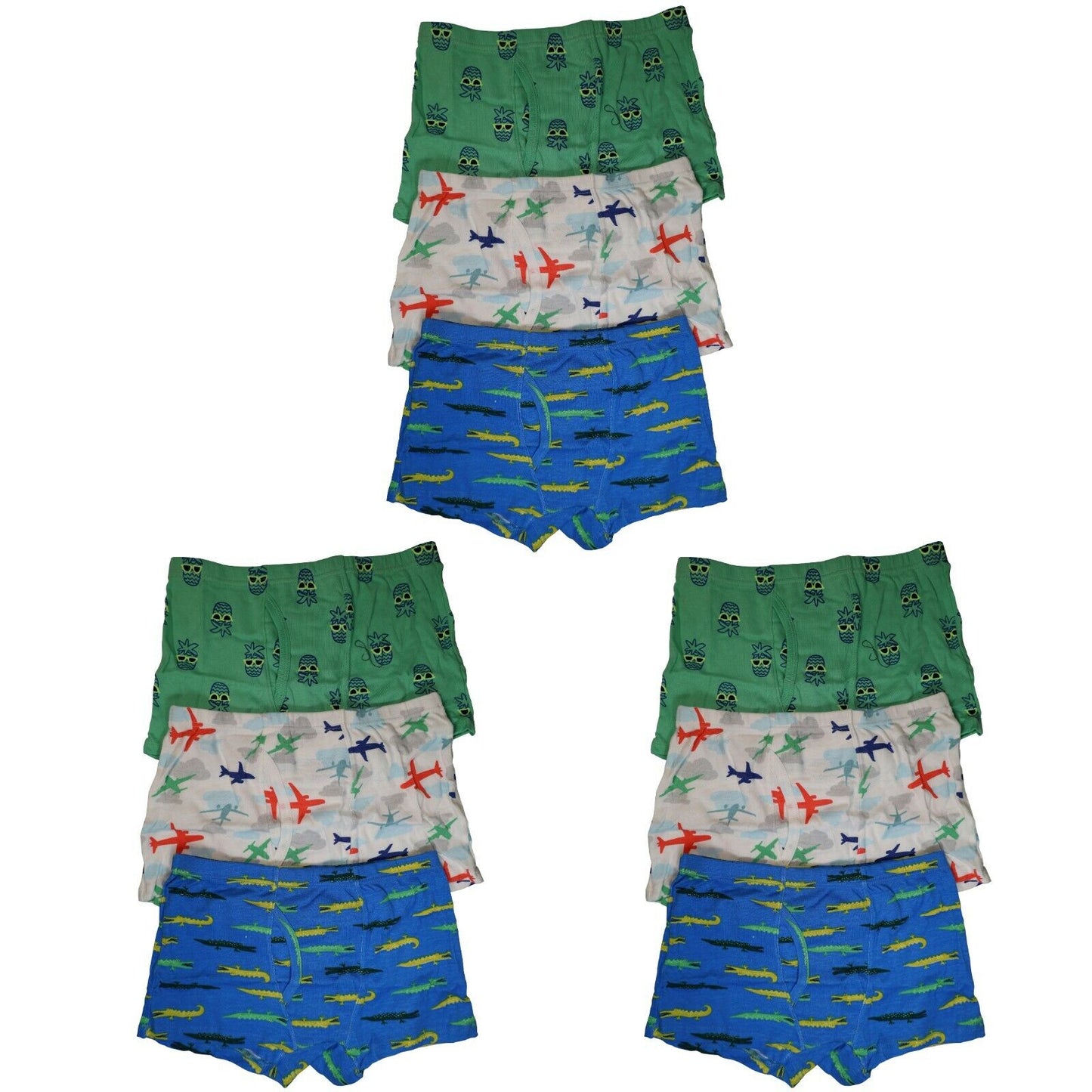 9 Pack Cotton Toddler Little Boys Kids Underwear Dinosaur Boxer Briefs 4T 5T-8T