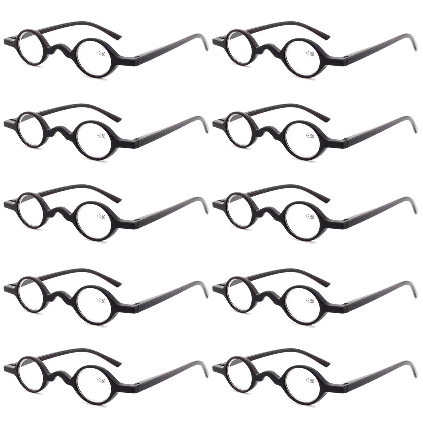 10PK Men Women Small Round Frame Blue Light Reading Glasses Spring Hinge Readers