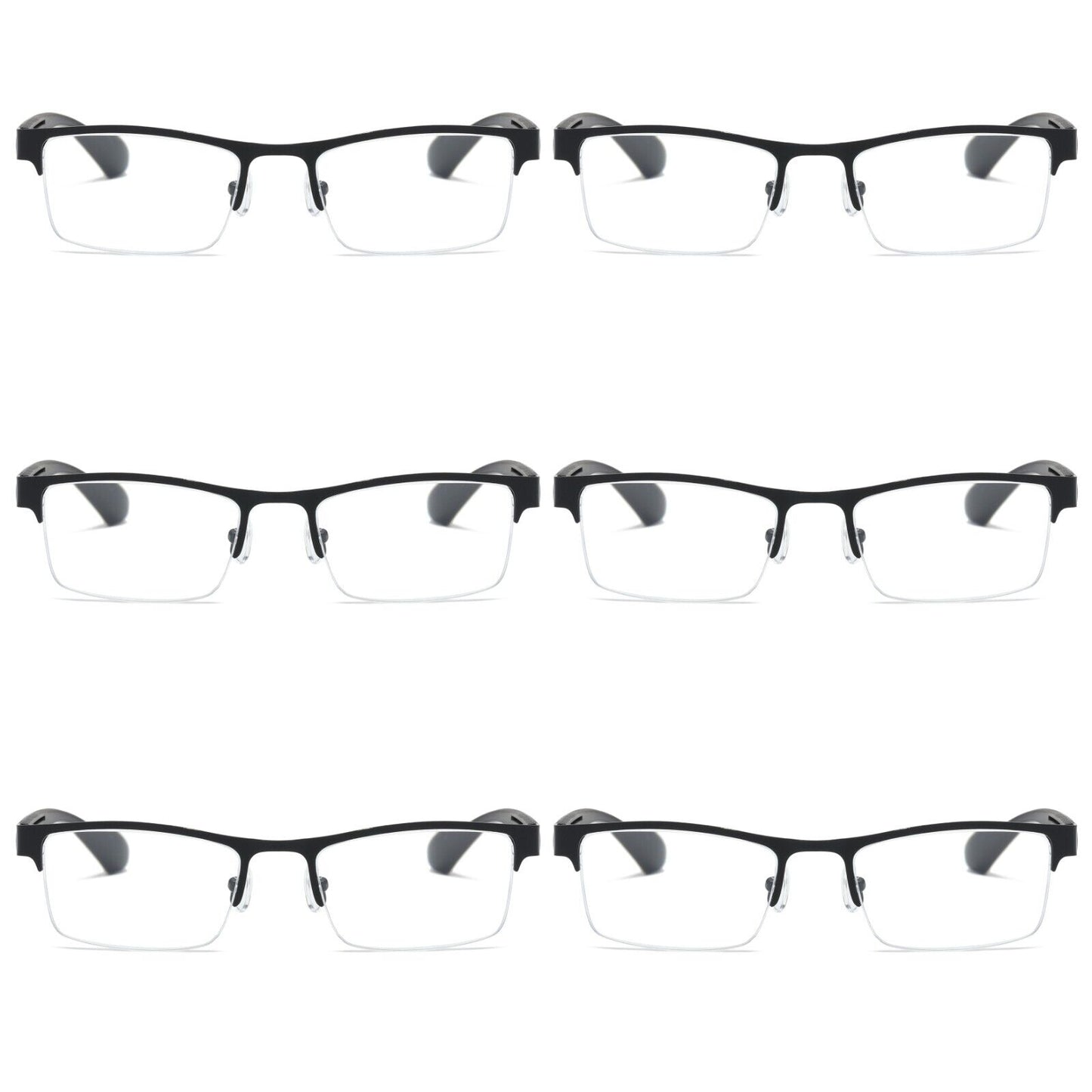 6 PK Men Blue Light Blocker Reading Glasses Anti Blue Light Spring Hinge Readers