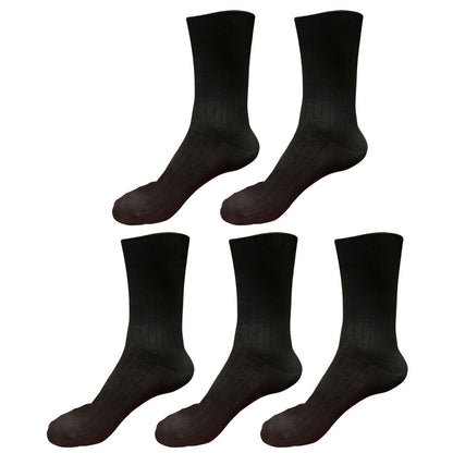 5 pairs 98% Cotton Mens Comfortable Casual Crew Dress Socks Mid Calf Size 9-11