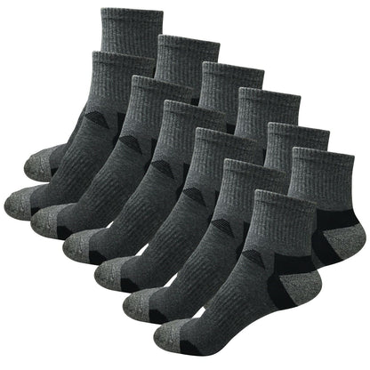 Lot 3-12 Mens Mid Cut Ankle Quarter Athletic Breathable Sport Cotton Socks 6-12