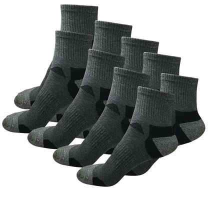 9 Pairs Mens Mid Cut Ankle Quarter Athletic Casual Sport Cotton Socks Size 6-12