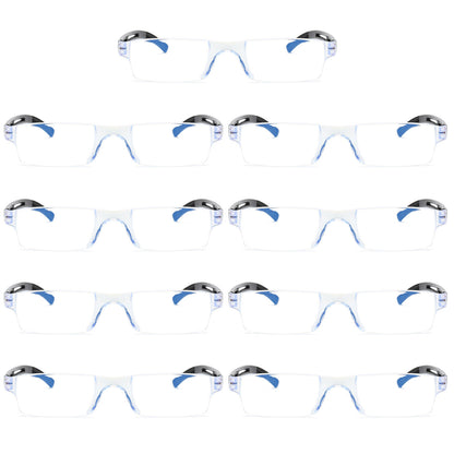 9PK Rimless Unisex Anti Blue Light Reading Glasses Blue Tinted Reader Men Women