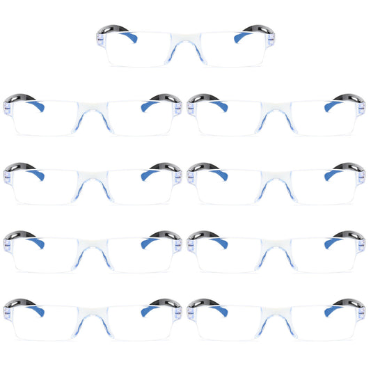 9PK Rimless Unisex Anti Blue Light Reading Glasses Blue Tinted Reader Men Women