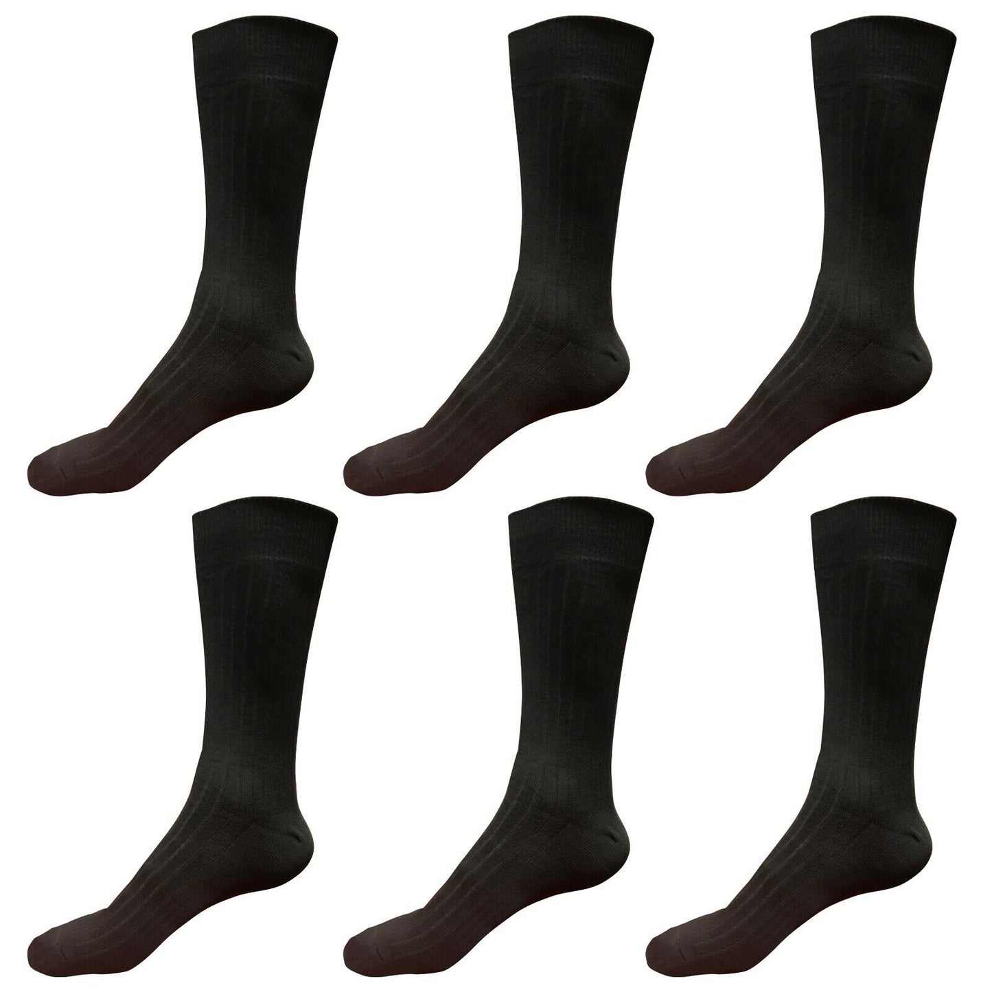 6pair Mens Comfortable Cotton Casual Classic Crew Dress Socks Mid Calf 9-13