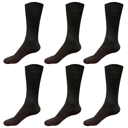 6pair Mens Comfortable Cotton Casual Classic Crew Dress Socks Mid Calf 9-13