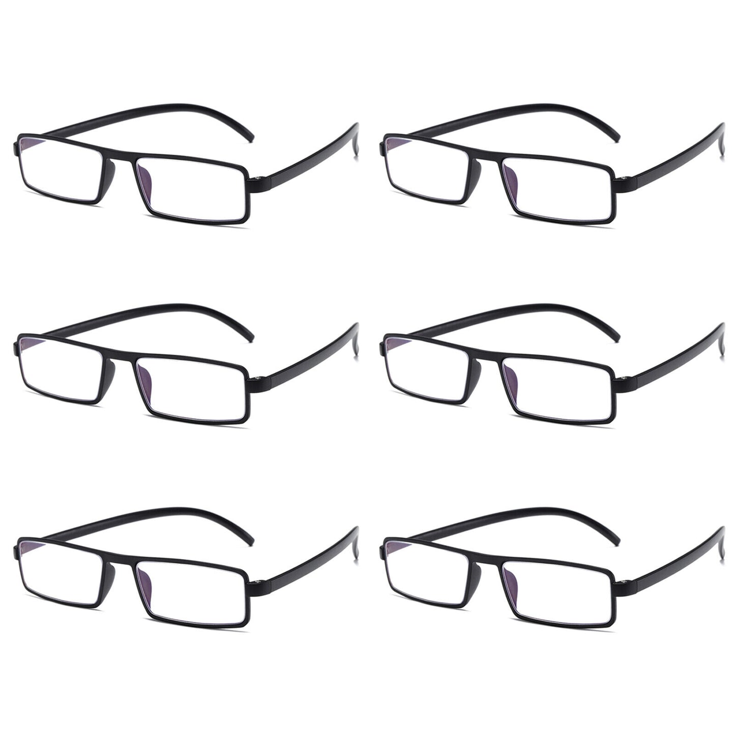 6PK Unisex Unbreakable Lightweight Reading Glasses Blue Light Blocking Readers