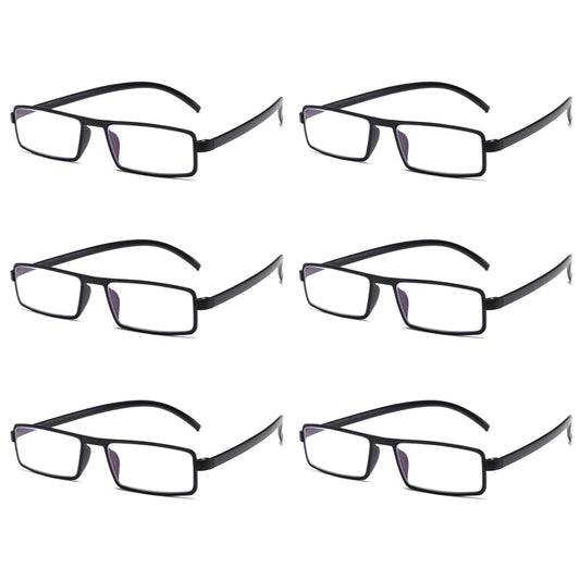 6PK Unisex Unbreakable Lightweight Reading Glasses Blue Light Blocking Readers