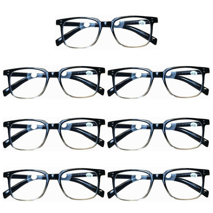 7 Pairs Mens Womens Unisex Square Blue Light Blocking Reading Glasses Readers