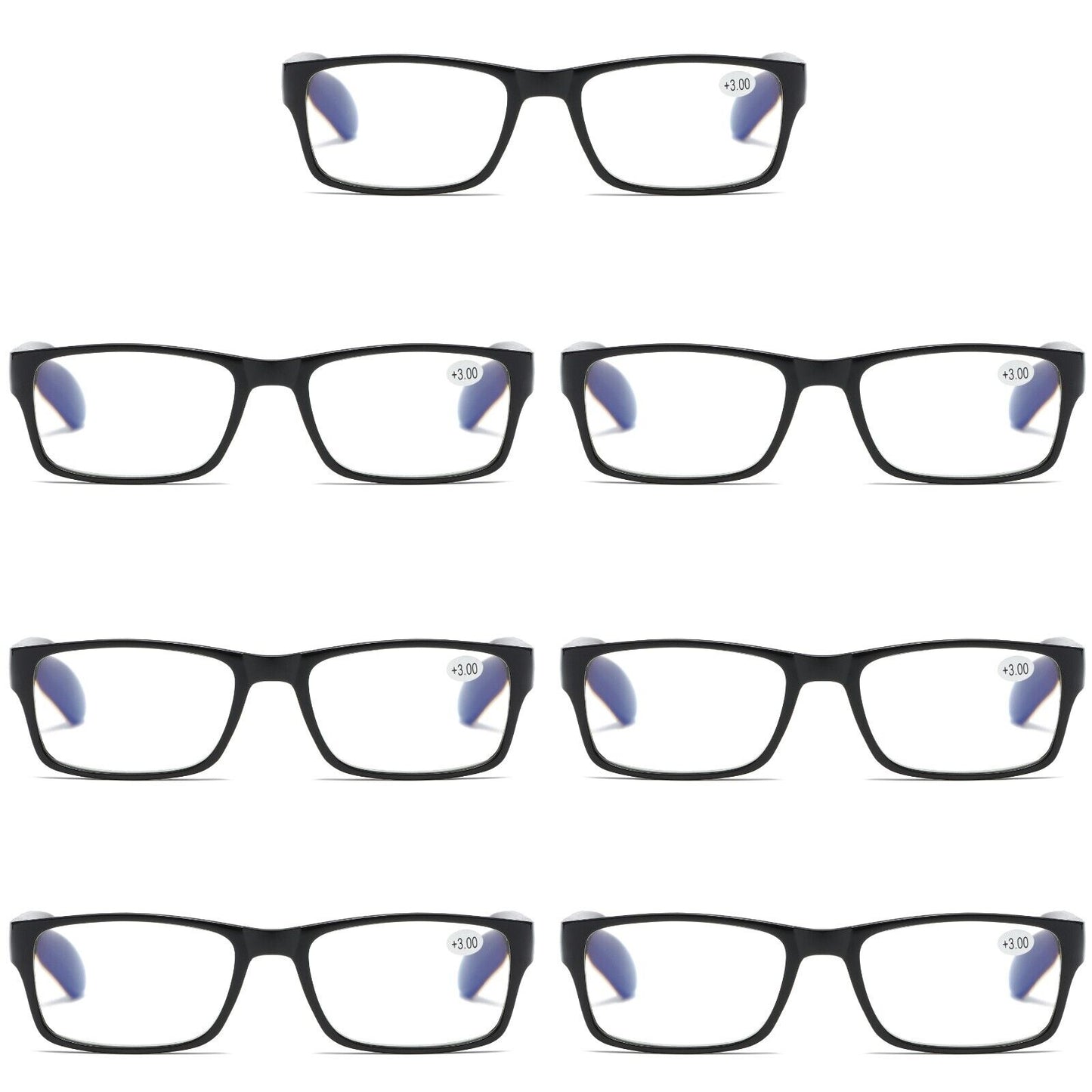 7 PK Unisex Anti Blue Light Reading Glasses Spring Hinge Readers for Men Women