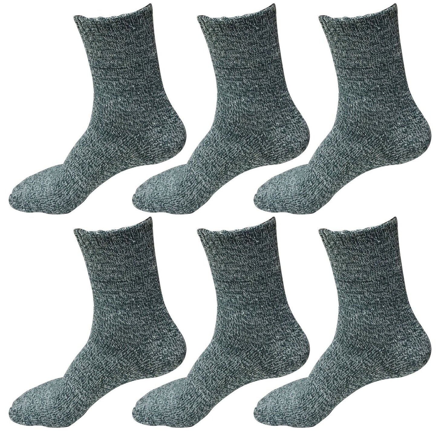 6 Pairs Womens Soft Winter Wool Thick Knit Thermal Warm Crew Cozy Boot Socks