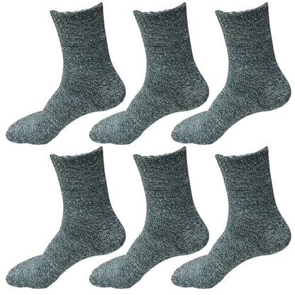 6 Pairs Womens Soft Winter Wool Thick Knit Thermal Warm Crew Cozy Boot Socks