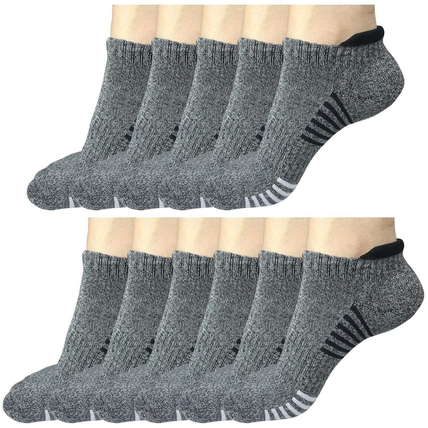 11Pair Mens Low Cut Ankle Breathable Cotton Cushion Athletic Running Sport Socks