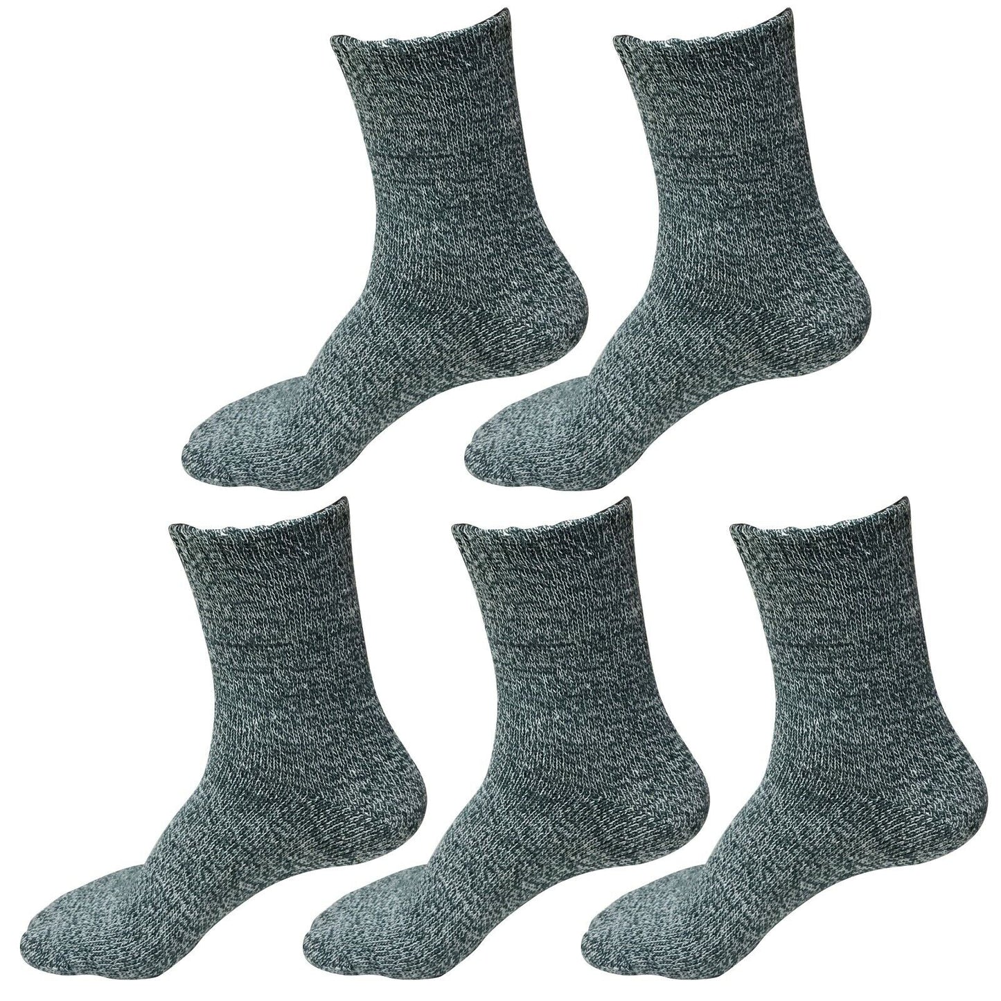 5 Pairs Womens Soft Winter Wool Thick Knit Thermal Warm Crew Cozy Boot Socks