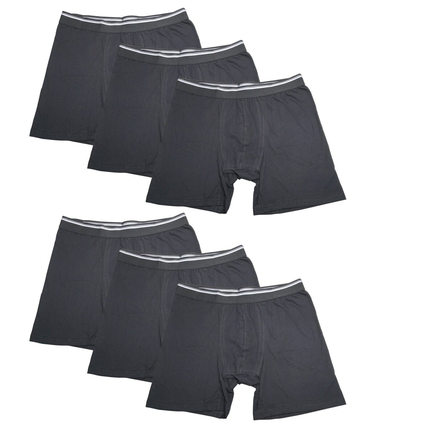 6PK Mens Performance Boxer Briefs Breathable Comfort Waistband Underwear Shorts