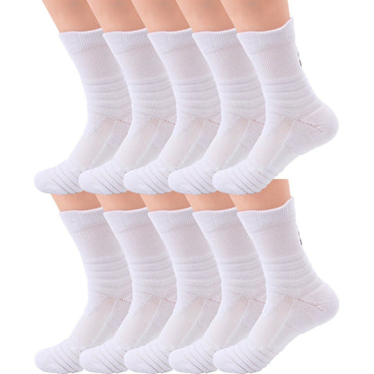 Lot 1-12 Mens Cotton Athletic Sport Casual Work Crew Socks White Size 9-11 6-12