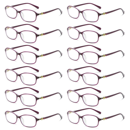 12 PK Womens Blue Light Blocking Reading Glasses Readers for Computer Paper Work