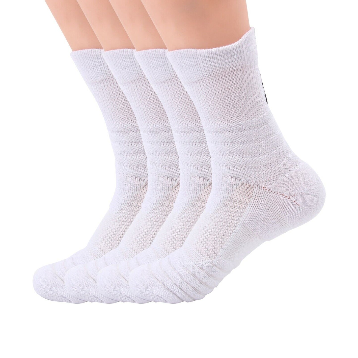 Lot 1-12 Mens Cotton Athletic Sport Casual Work Crew Socks White Size 9-11 6-12