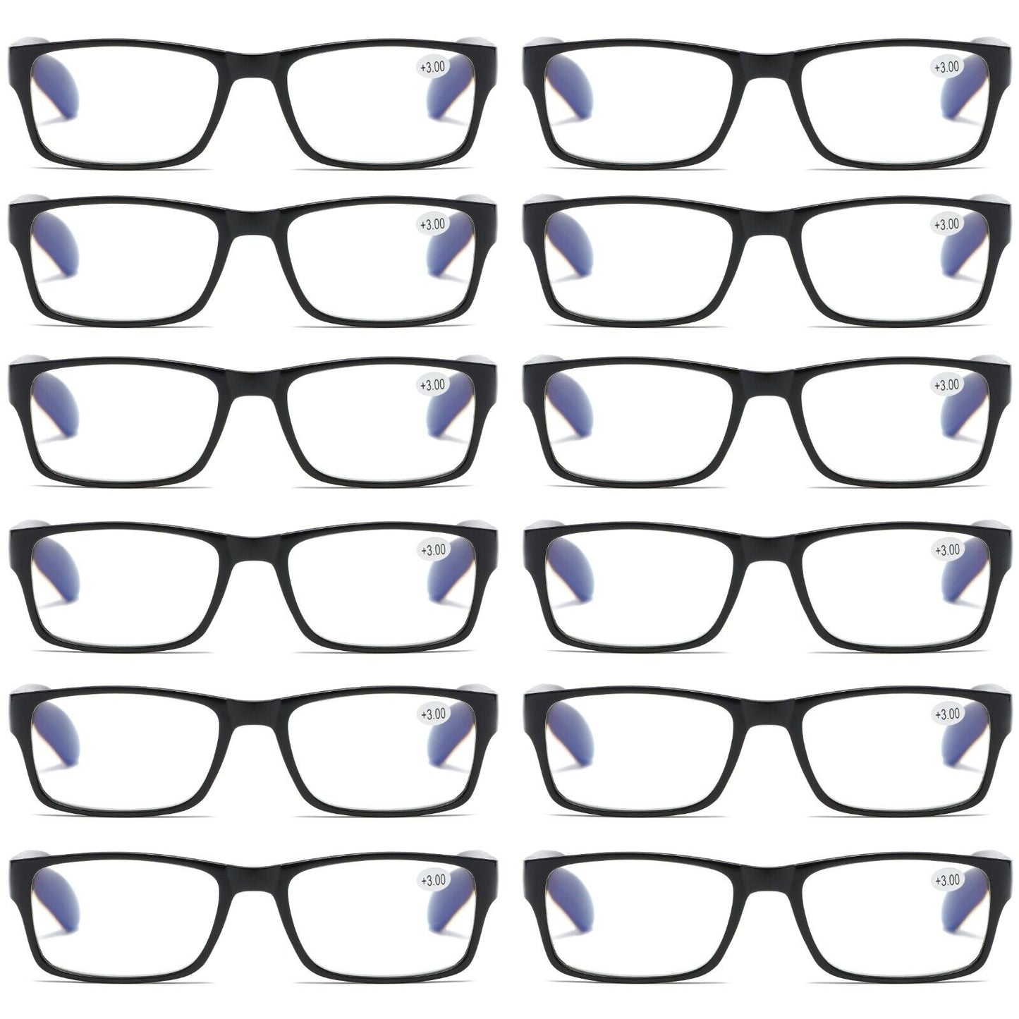 12 PK Unisex Anti Blue Light Reading Glasses Spring Hinge Readers for Men Women