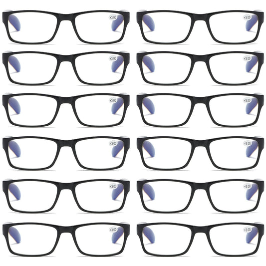 12 PK Unisex Anti Blue Light Reading Glasses Spring Hinge Readers for Men Women