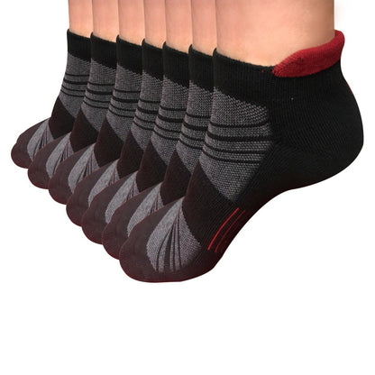 7pair Mens Low Cut Ankle Cotton Solid Athletic Cushion Sport Running Socks 6-12