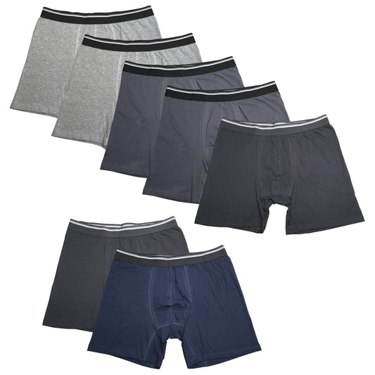 7PK Assorted Mens Cotton Boxer Briefs Comfort Flexible Soft Waistband Underwear