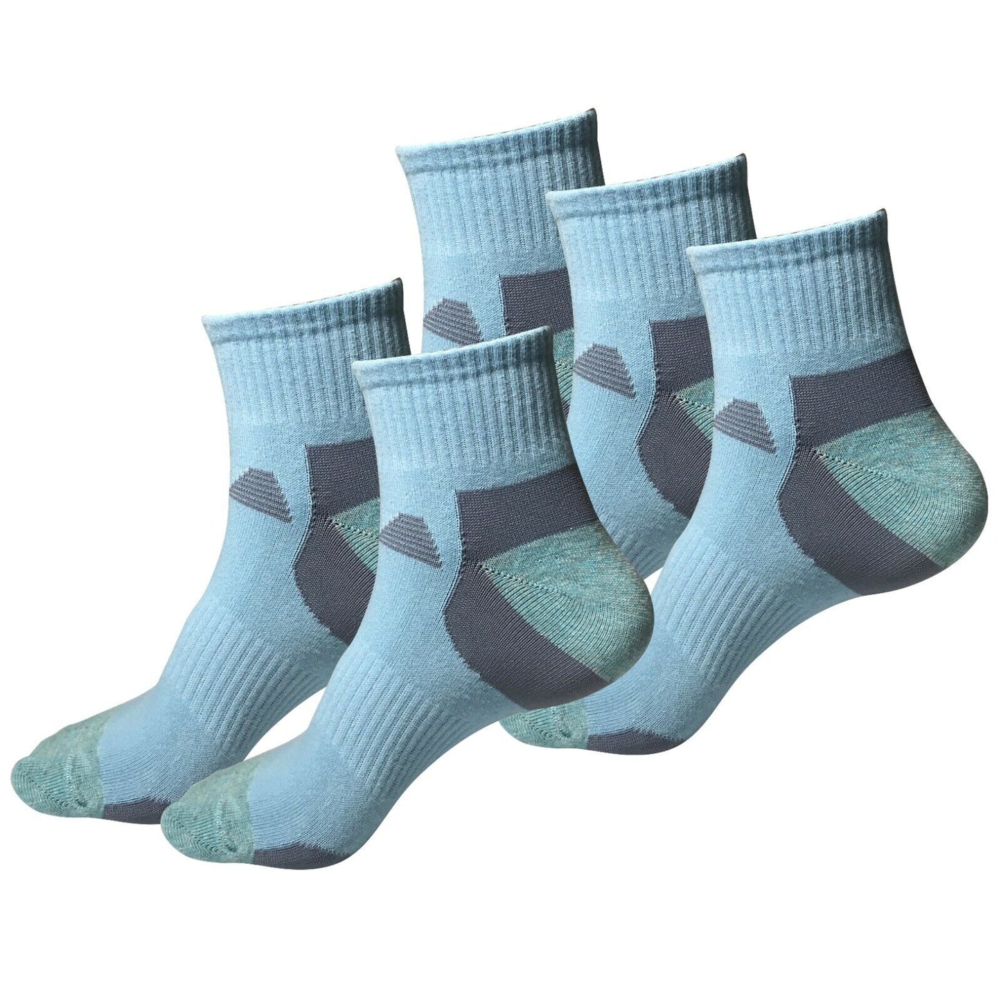 5 Pair Womens Mid Cut Ankle Quarter Athletic Casual Sport Cotton Socks Size 5-10